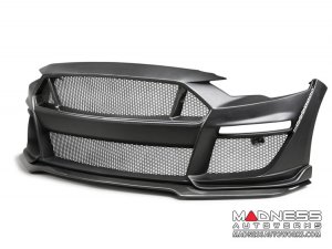 Ford Mustang Front Bumper - Anderson Composties - Fiberglass W/ Carbon Fiber - Type-ST GT500 Style